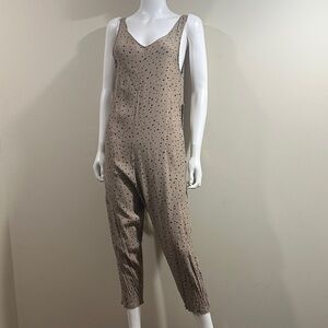 Small Women's Tan Jumpsuit with Black Dots NWT